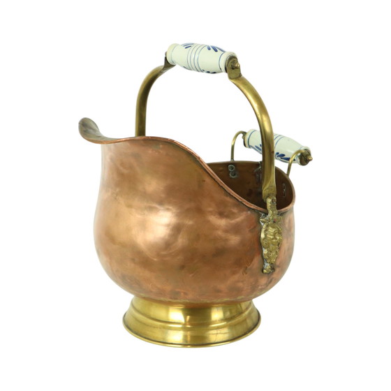 Image 1 of Antique Copper Helmet-Shaped Coal Kit Flower Pot