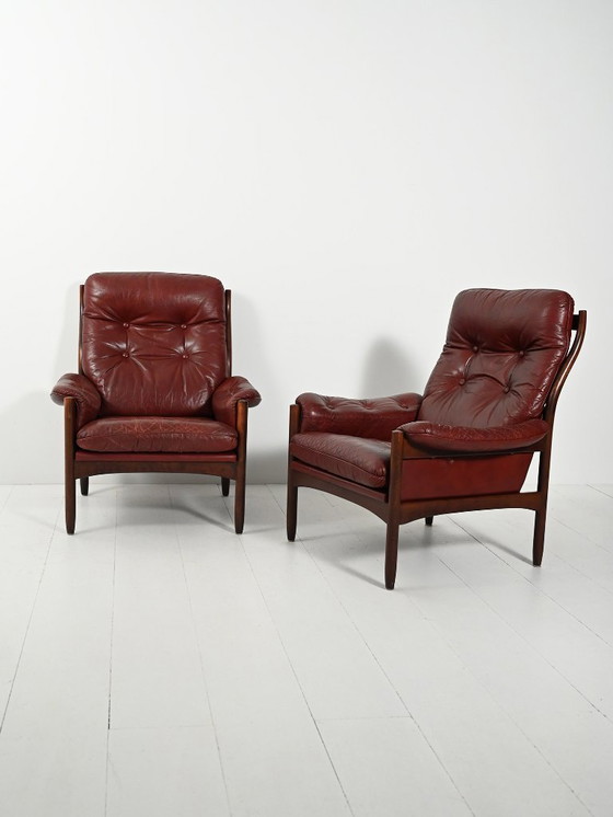Image 1 of Pair of "Hoffman" armchairs by Gunnar Kentemol