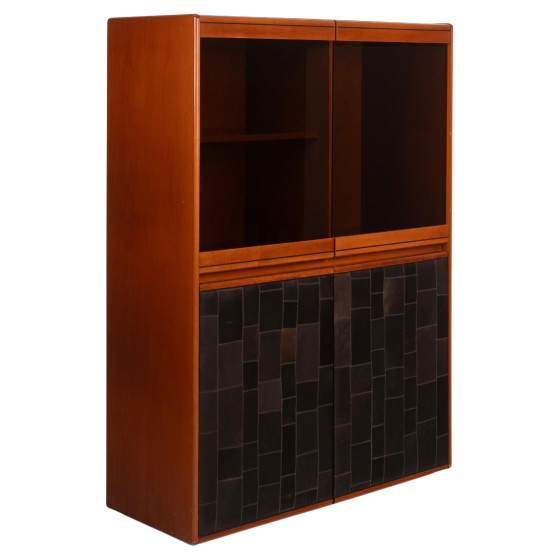 Tito Agnoli 1970 Italienischer Pekari Schwarzer Leder Schrank für Caleido – Schränke, Italian Design (photo 7 of 27)