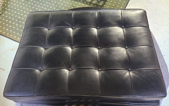 Image 1 of Paar vintage "Barcelona" leren fauteuils van Mies Van Der Rohe voor knoll, 1970