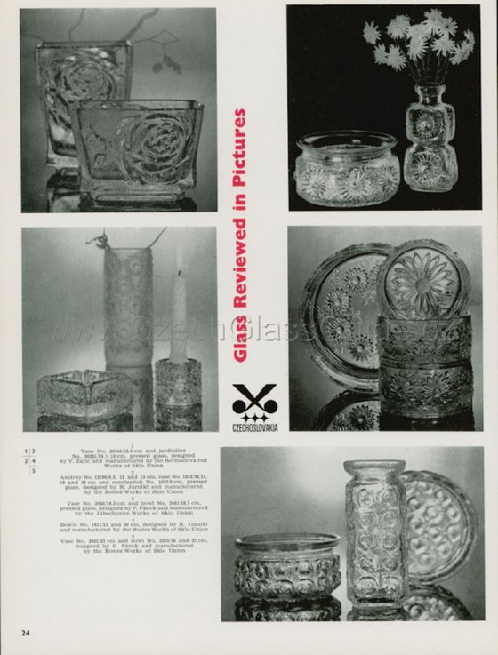 Image 1 of Vase Kvety / Pressed Glass Vase Flowers by Pavel Panek / Libochovice / Czech Republic / 1973