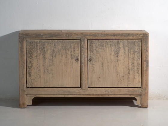 Antique low sideboard in elm with two doors – China, circa 1950 – Sideboard cabinet (photo 27 of 40)