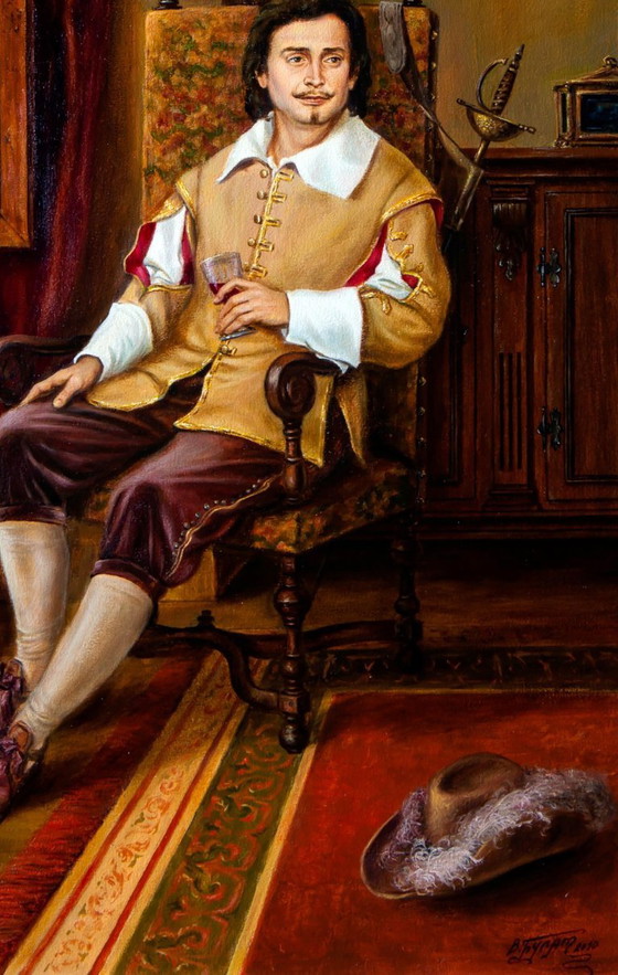 Original Oil Painting In Anticipation - Based On A. Dumas's "The Three Musketeers" – Paintings & Drawings (photo 7 of 7)