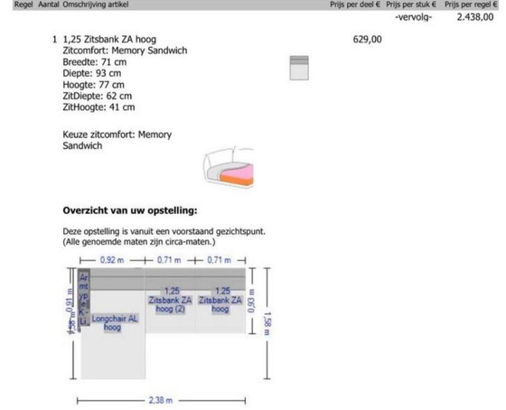Image 1 of Mondrian corner sofa with chaise longue