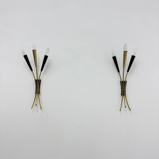 Mid-century stillovo style messing wandlamp, jaren 50