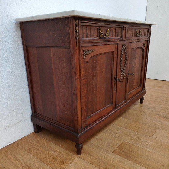 Image 1 of Vintage antique dresser chest of drawers bathroom furniture with marble top