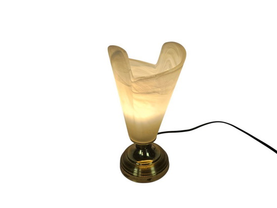 Image 1 of Goblet lamp - table lamp - brass - alabaster - 90s - design