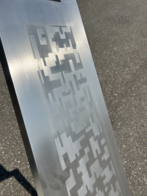 Image 1 of Sedia dal design unico realizzata in acciaio inossidabile, acciaio inossidabile, acciaio spazzolato