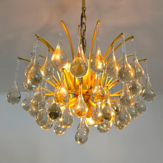 Lustre Palwa Teardrop Murano Années 60 Mid Century – Brass, Murano Glass (photo 3 of 7)