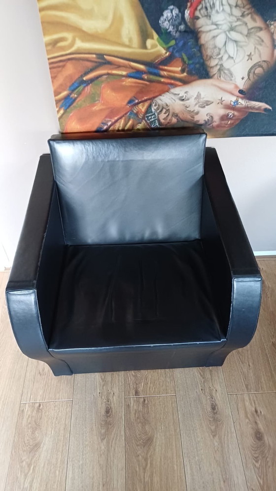 Image 1 of 2 poltrone elementari in pelle di Jean Nouvel Ligne Roset 1991