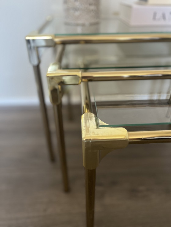 Image 1 of tables d'appoint vintage en laiton