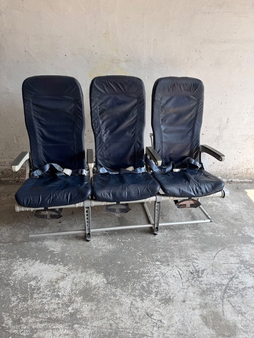 Sièges d'avion triples vintage - Recaro