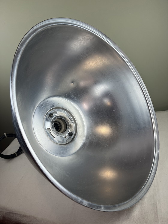Image 1 of Rare Osram HQL industrial pendant light with large aluminum reflector, 53cm