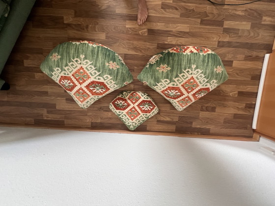 Sofá original de diseño de Giorgio Soressi (años 90) – Estilo posmoderno / Kilim – Herma, Sofás de 2 plazas (photo 11 of 12)