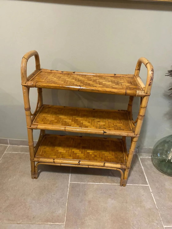 Vintage rotan rek – Wandrek, Rieten (photo 10 of 17)