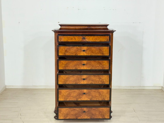 Image 1 of Zeer mooie antieke chiffonière ladekast/wastafel uit circa 1900, Biedermeier-stijl