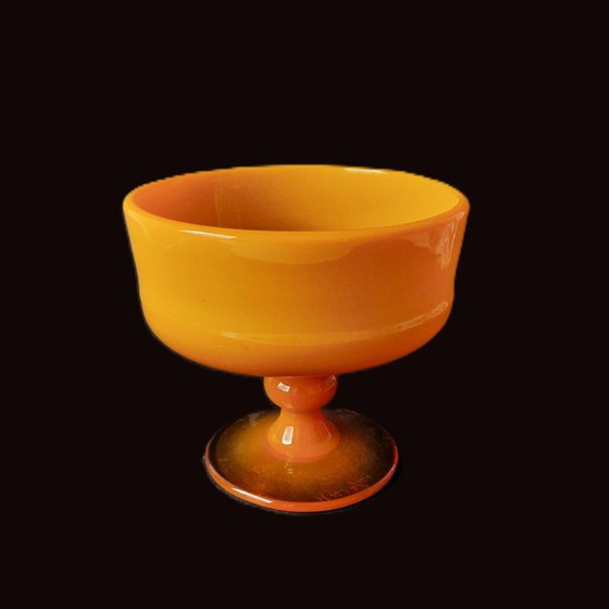 Image 1 of Kosta Boda – Orangefarbene Schale zu Fuß von Erik Höglund – 60er Jahre