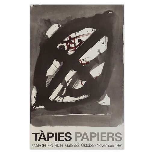 Antoni TAPIES Expo - Maeght Zürich-poster 1981