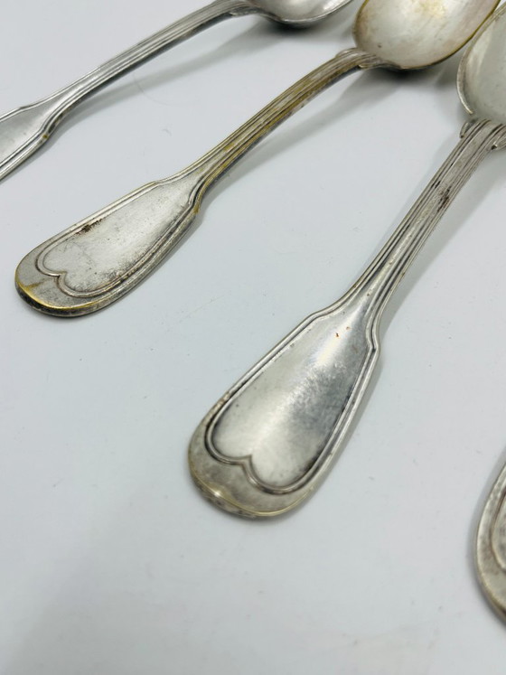 Lot of 6 Silver-Plated Soup Spoons Wiskemann – Cutlery Sets, Metal (photo 9 of 15)