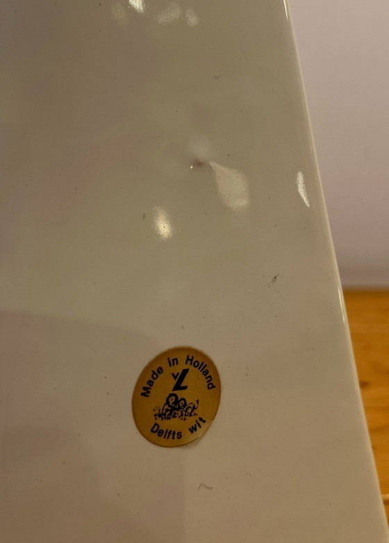 Image 1 of Ceramic Pyramid Lamp Delfts Wit Holland