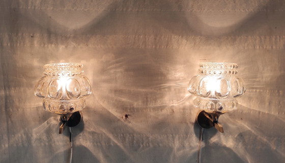 Apliques de pared de latón dorado y cristal, de Helena Tynell - década de 1970 – Glass (photo 9 of 10)