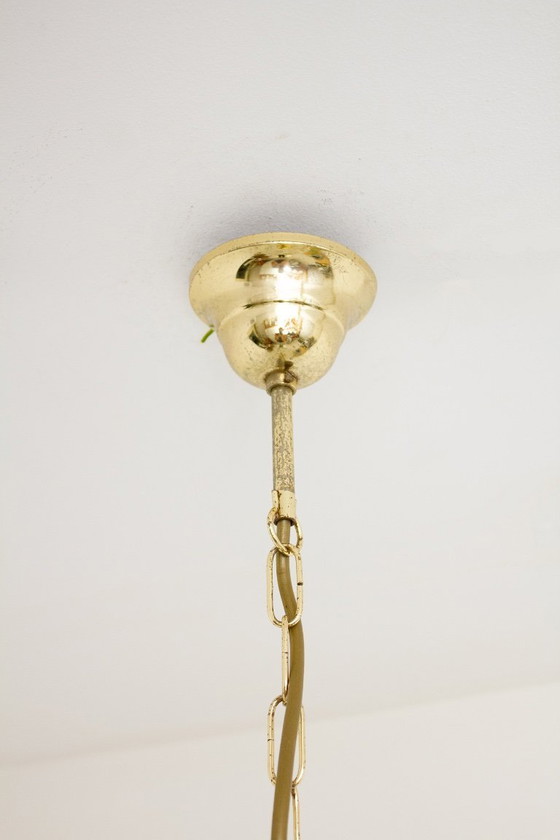Image 1 of 70s textured glass Massive pendant lamp