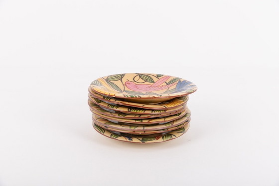 Image 1 of Platos de cerámica hechos a mano de Fenice Albisola, Italia, década de 1970.