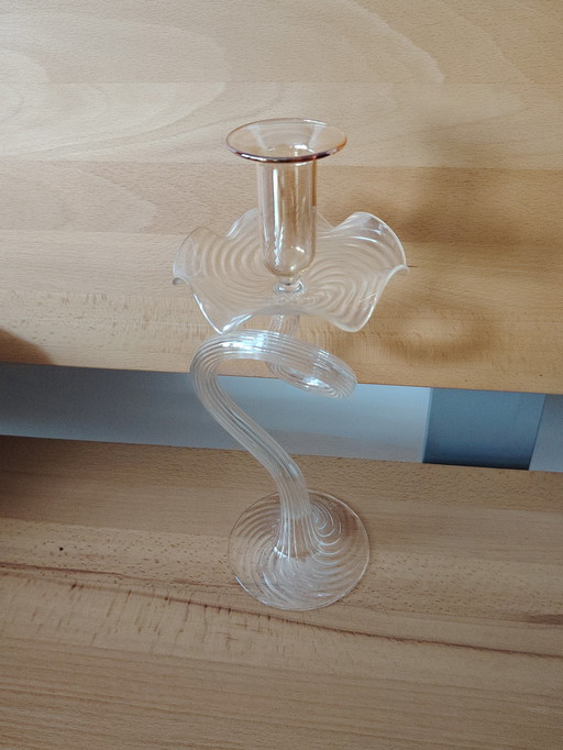 la murrina Murano candlestick candle holder vintage, mouth-blown, unique piece