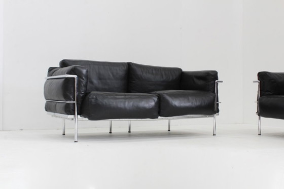 Image 1 of Set of LC2 sofas Grand Confort Le Corbusier for Alivar 1980s