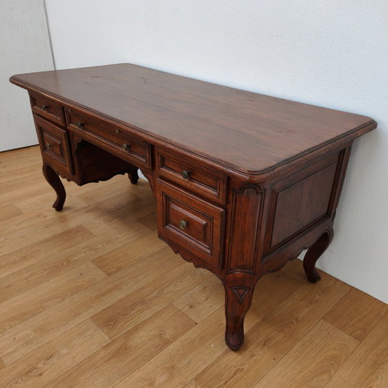 Bureau de banquier ancien en chêne, bureau en bois, bureau – Bureaux, Wood (photo 7 of 17)
