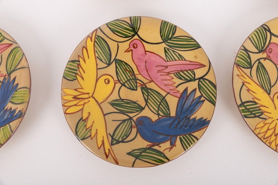 Image 1 of Platos de cerámica hechos a mano de Fenice Albisola, Italia, década de 1970.