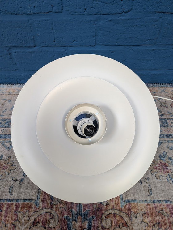 Image 1 of Vintage Blauwe Schalenlamp, Horn Belysning, Deens Design
