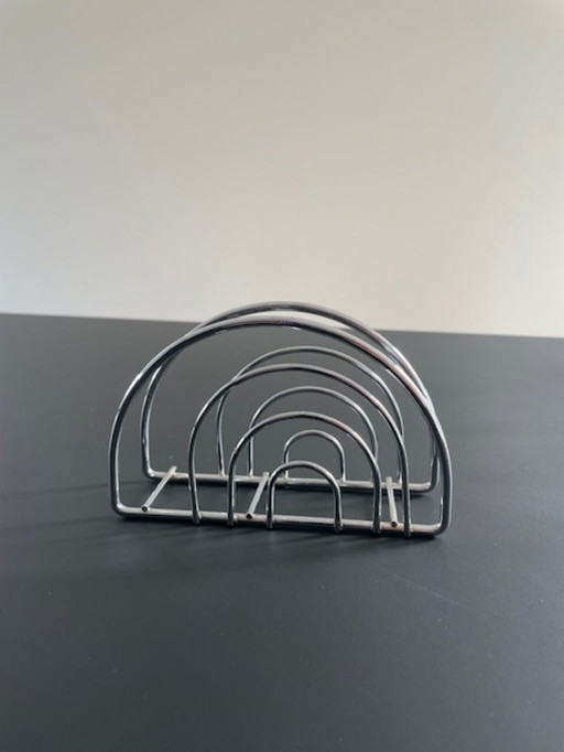 Porta tovaglioli cromato postmoderno con archi