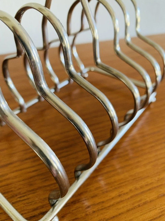 Image 1 of Porta toast Art Déco, placcato argento, per 6 fette, anni '30