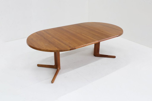 Table de salle à manger ronde extensible vintage danoise en bois de teck, années 1960