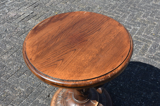 Image 1 of Tavolino rotondo in rovere massello per piante