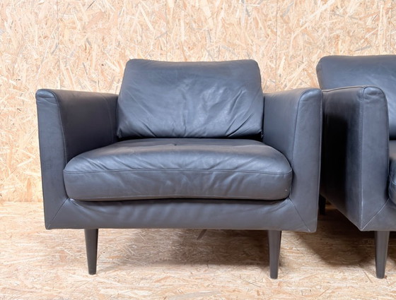 Image 1 of Canapé 2,5 places Lederland avec fauteuil en cuir noir