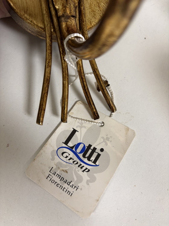 Image 1 of Juego de 2 lámparas de pared «Wheat Ear» del grupo italiano Lotti, de stock antiguo.