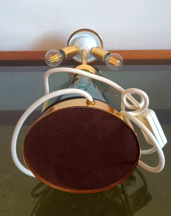 Image 1 of Murano Large Table Lamp Sylcom H 44 cm / 2 Lights Emerald Color New