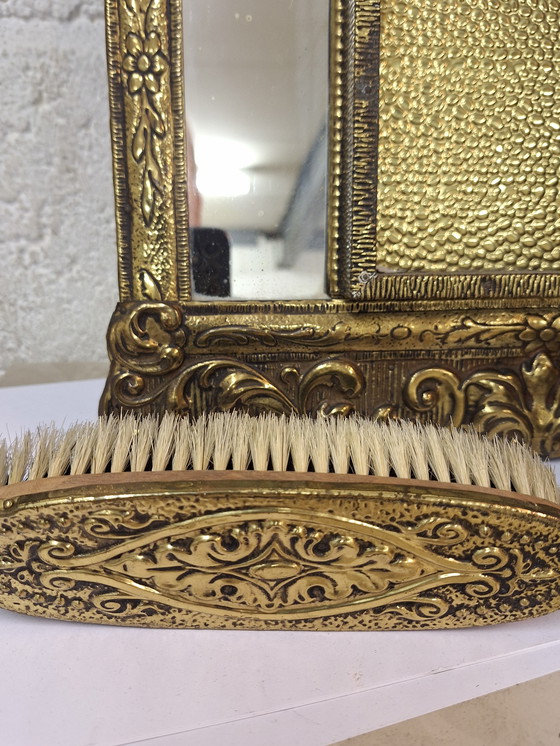 Image 1 of Antique brass mirror cabinet