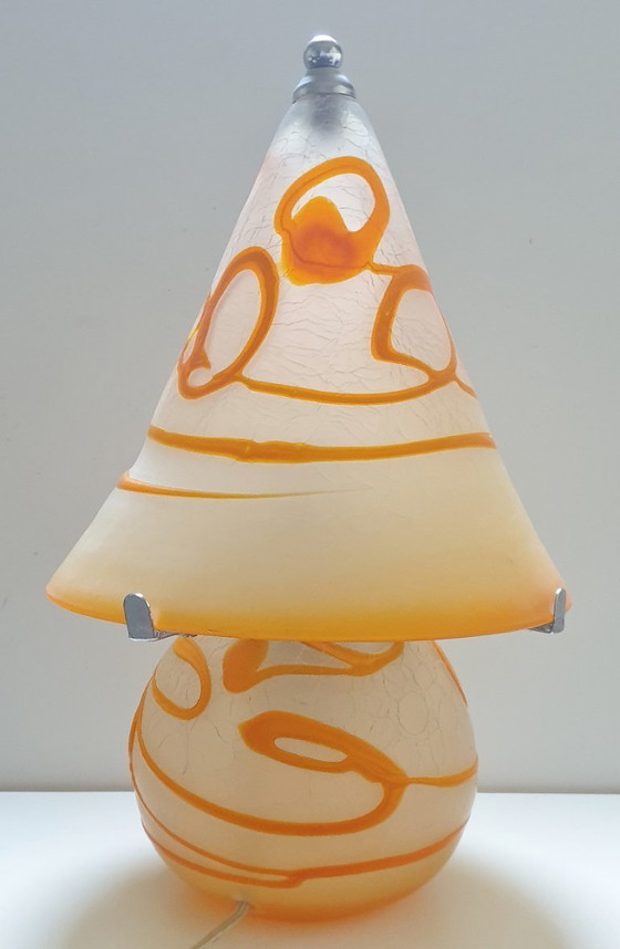 Image 1 of Lampada da tavolo vintage a forma di fungo Simais fatta a mano