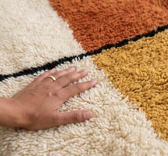 Groot traditioneel handgemaakt puur wollen Berber vloerkleed 3/4 m, Accupunto, Vloerkleden en tapijten, Zwart (foto 2 van 7)