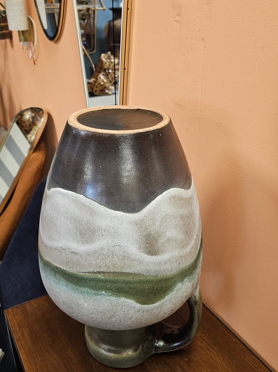 Vaso Vintage Tedesco Occidentale Vaso da Terra Verde – Vasi, Ceramic (photo 6 of 7)