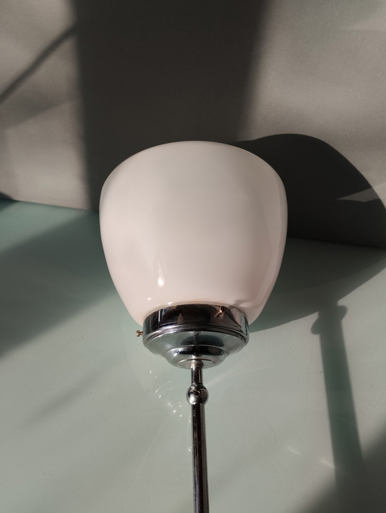 Image 1 of GISO - Ceiling Lamp - Opaline Glass - Art Deco School Lamp Netherlands - Art Deco - 1930-1940