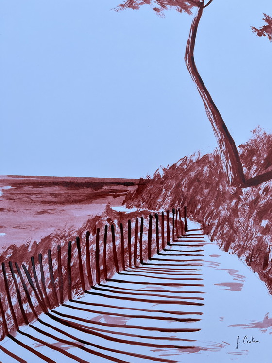 Image 1 of The Coastal Path. Ink by Frédéric Cadiou