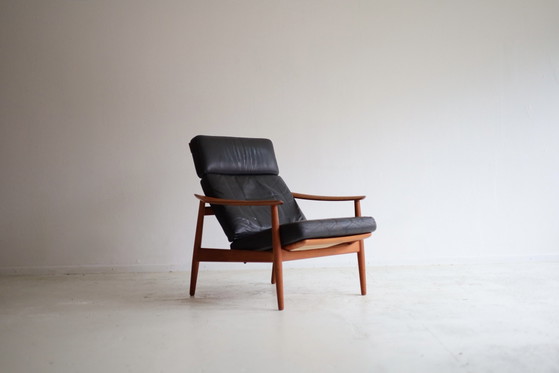 Fauteuil vintage FD164, Arne Vodder – France & Søn, Bois, Cuir (photo 3 of 11)
