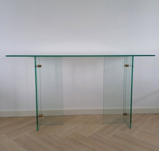 1 x glass design console table