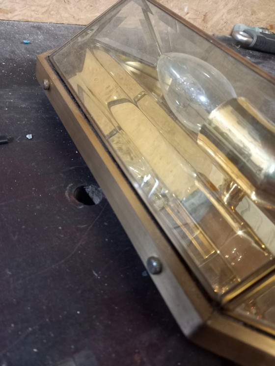 Image 1 of Deknudt Wandleuchte aus Glas und Messing