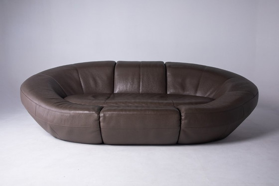 Image 1 of Unieke capsulebank van bruin leer