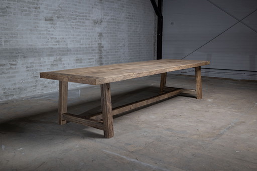 Founder Solid Oak Farm Table 250 Cm Long